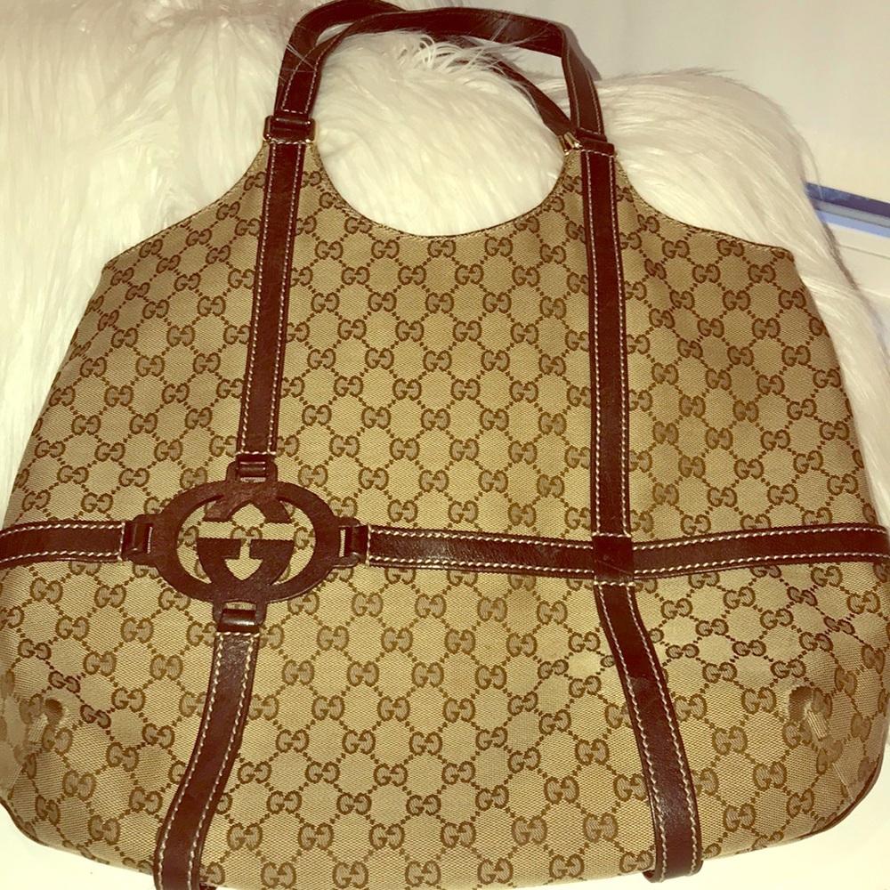 Authentic Gucci monogram tote